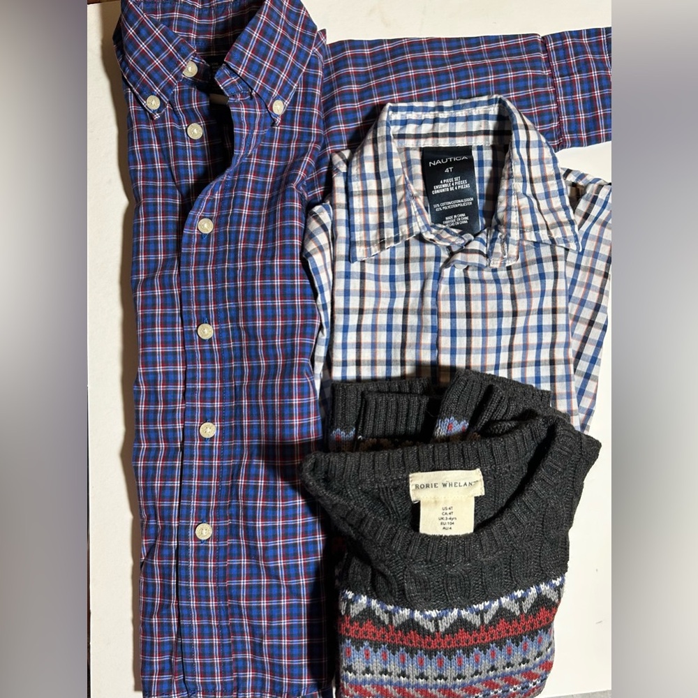 Rorie Whelan Boys 4T Sweater Nautica 4t and Chaps 4 long sleeves.